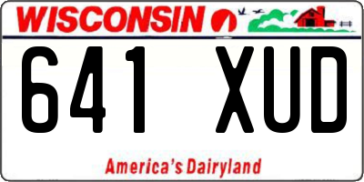 WI license plate 641XUD