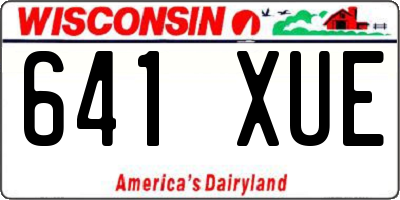 WI license plate 641XUE