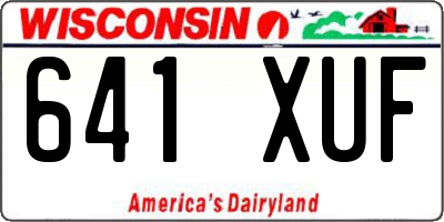 WI license plate 641XUF
