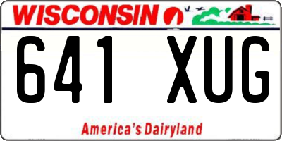 WI license plate 641XUG