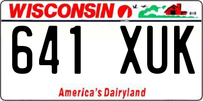 WI license plate 641XUK