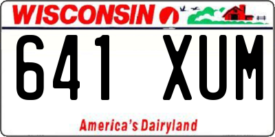 WI license plate 641XUM