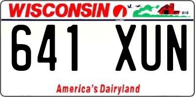 WI license plate 641XUN