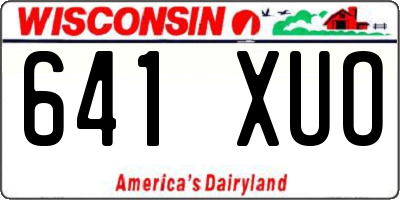 WI license plate 641XUO