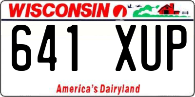 WI license plate 641XUP