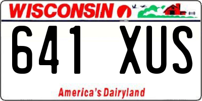 WI license plate 641XUS