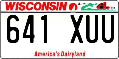 WI license plate 641XUU