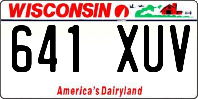 WI license plate 641XUV