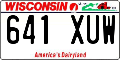 WI license plate 641XUW