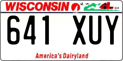 WI license plate 641XUY