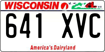 WI license plate 641XVC