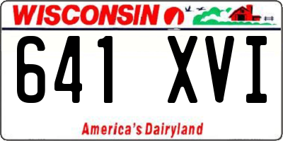 WI license plate 641XVI