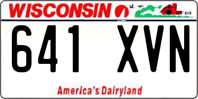 WI license plate 641XVN