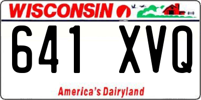 WI license plate 641XVQ