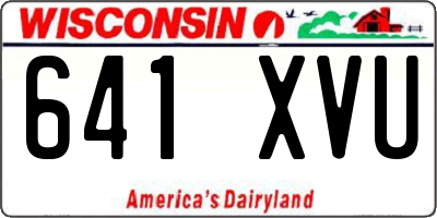 WI license plate 641XVU