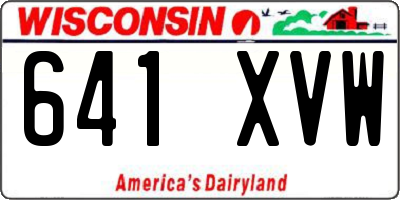 WI license plate 641XVW