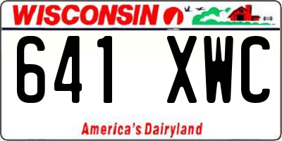 WI license plate 641XWC