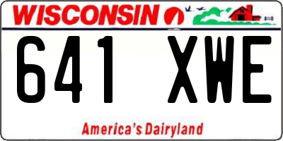 WI license plate 641XWE