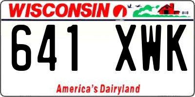 WI license plate 641XWK