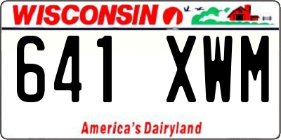 WI license plate 641XWM