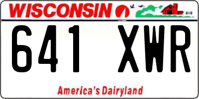 WI license plate 641XWR
