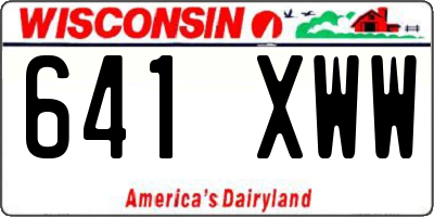 WI license plate 641XWW