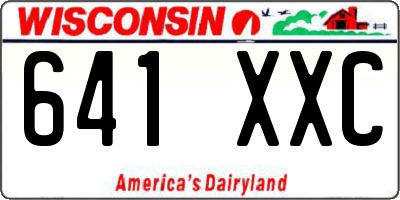 WI license plate 641XXC