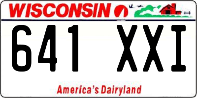 WI license plate 641XXI
