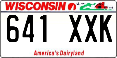 WI license plate 641XXK