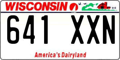 WI license plate 641XXN