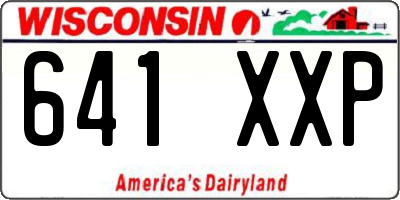 WI license plate 641XXP