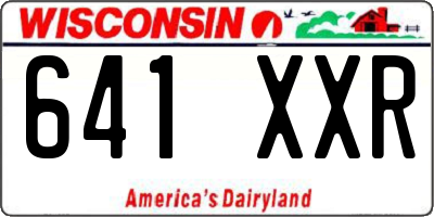 WI license plate 641XXR
