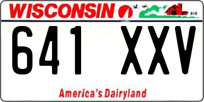 WI license plate 641XXV