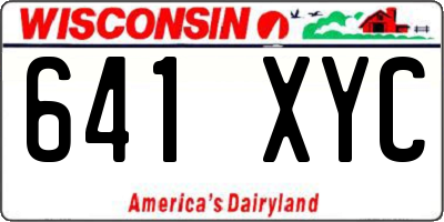 WI license plate 641XYC