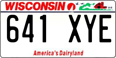 WI license plate 641XYE