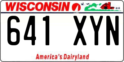 WI license plate 641XYN