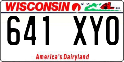 WI license plate 641XYO