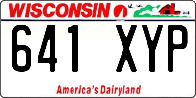 WI license plate 641XYP