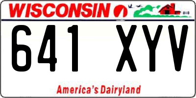 WI license plate 641XYV