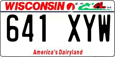 WI license plate 641XYW