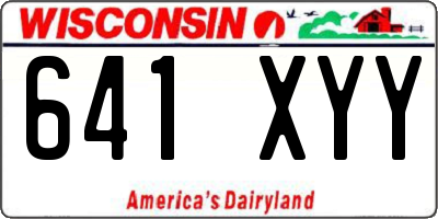WI license plate 641XYY