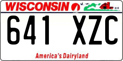 WI license plate 641XZC