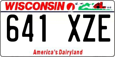 WI license plate 641XZE