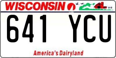 WI license plate 641YCU