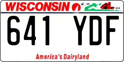 WI license plate 641YDF