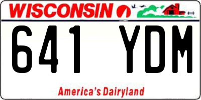 WI license plate 641YDM