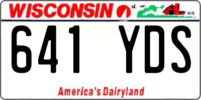 WI license plate 641YDS