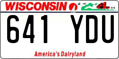 WI license plate 641YDU
