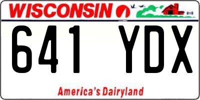 WI license plate 641YDX