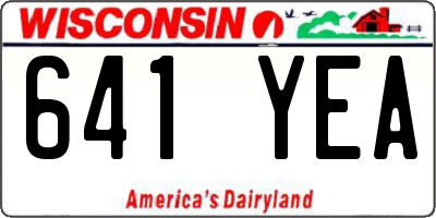 WI license plate 641YEA